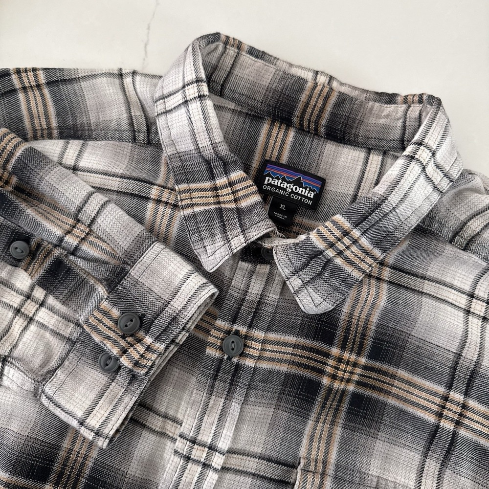 Patagonia Flannel Shirt Mens XL Organic Cotton Plaid Fjord Lightweight Outdoor